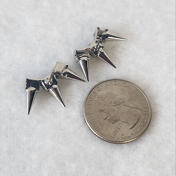 G.comet Metal Rhinestone Button Earring Set - Picture 3 of 7